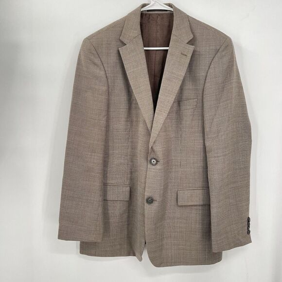 Hugo Boss Other - Hugo Boss Sport Coat Mens 40R Houndstooth Lanificio Biella Tesse Brown Wool‎